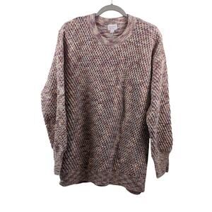 Ingrid & Isabel Maternity Sweater Textured Pullover Large Pink Crew Knit Classic